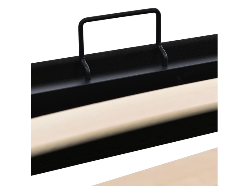  Lit enfant 90x200 cm – gris clair – coffre de rangement hydraulique avec tête de lit capitonnée et sommier à lattes  - Conforama D
