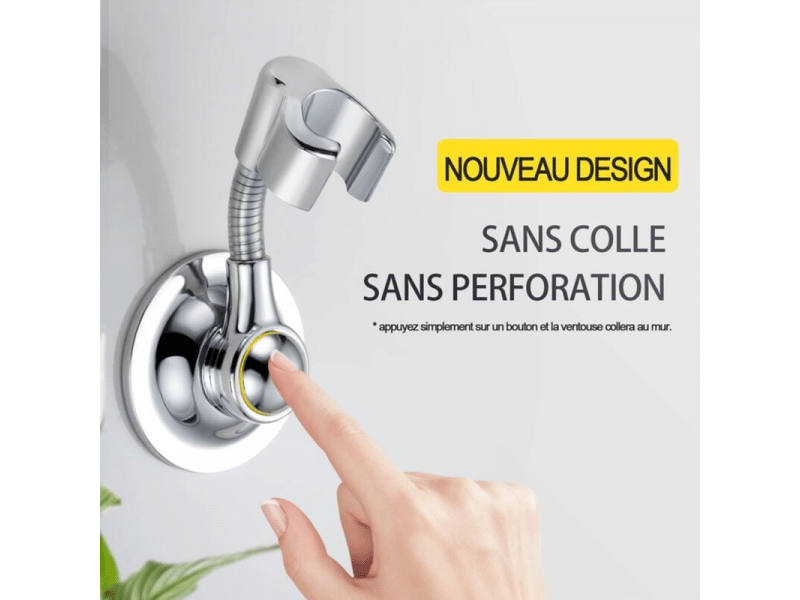  Support de pommeau de douche ventouse support à main hauteur réglable support de pommeau de douche  - Conforama B