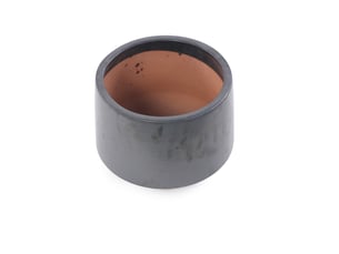 Pot de fleur en céramique noir mat 22 cm, cache-pot fait main avec drainage, résistant au gel pour plante d'intérieur et balcon