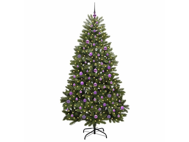 Sapin de noël, arbre de noël artificiel 210 cm 300 led blanc chaud vert shl1966 - Conforama C