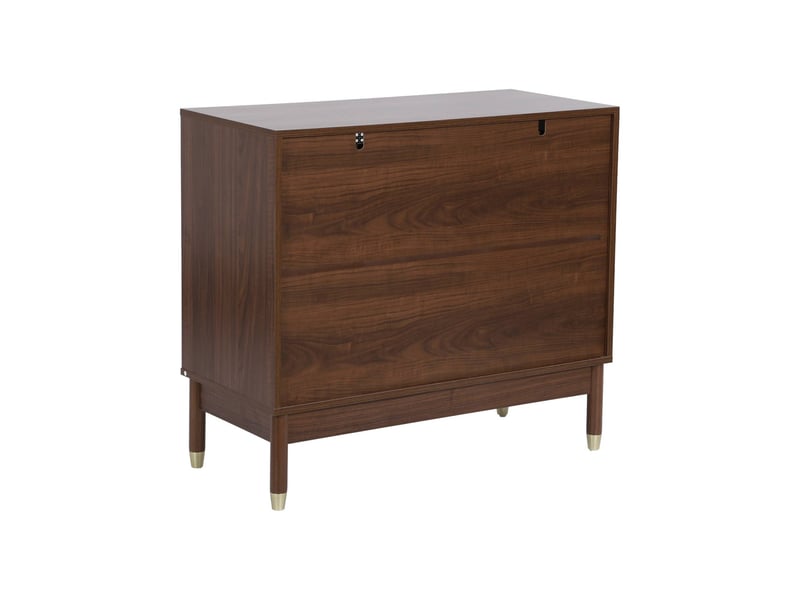  Commode décor bois et cannage 3 tiroirs teinte noyer - judith  - Conforama E