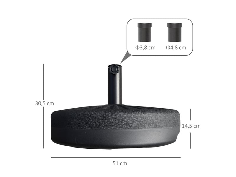  Pied de parasol muhlbach motif rosace stabilité optimale noir élégant  - Conforama C