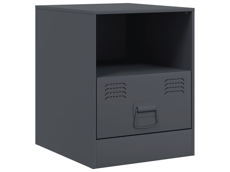  Lot de 2 tables de chevet - cabinet de chevet - table de nuit anthracite 34,5x39x44 cm acier  - Conforama E