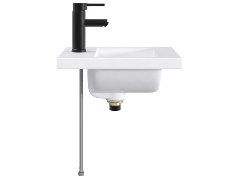 Lavabo de salle de bain avec robinet et évacuation noir mat shl8525 - Conforama E