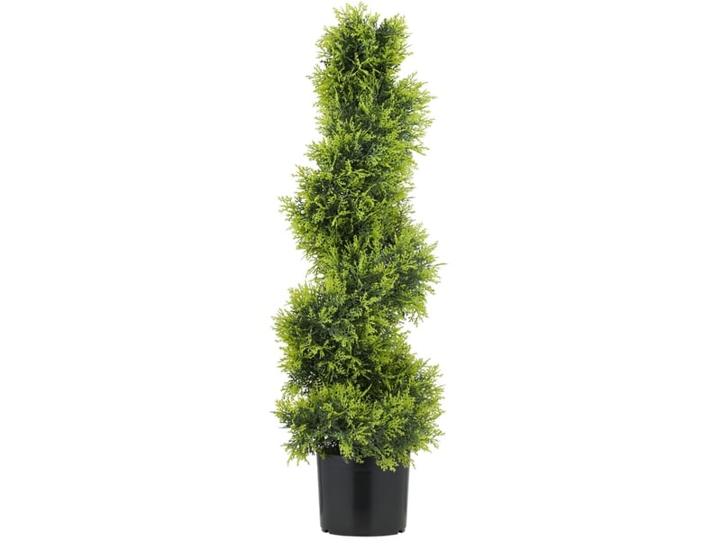  Cyprès artificiel spirale 90 cm – vert – 693 feuilles pe, décor intérieur et extérieur sans entretien  - Conforama D