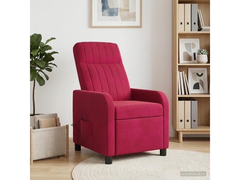  Vidaxl fauteuil de massage inclinable bordeaux velours (v)  - Conforama B