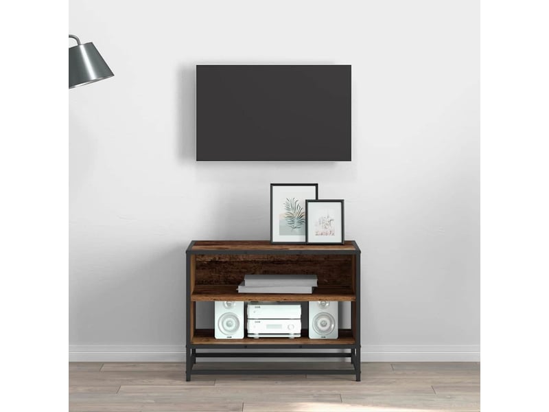 Meuble tv moderne, banc tv 61x40x46 cm bois ancien bois d'ingénierie  - Conforama B