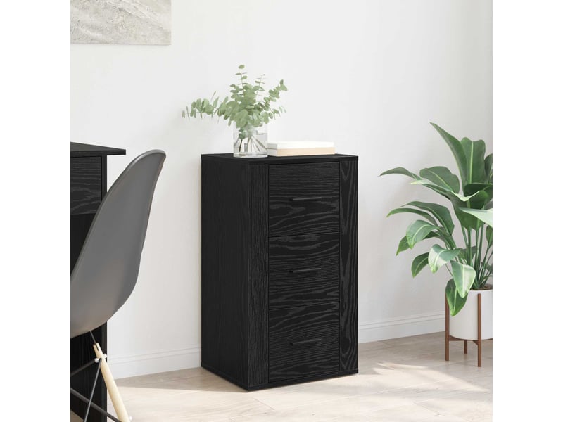  Buffet - bahut - meuble de rangement chêne noir 40 x 33 x 70 cm bois d'ingénierie  - Conforama B