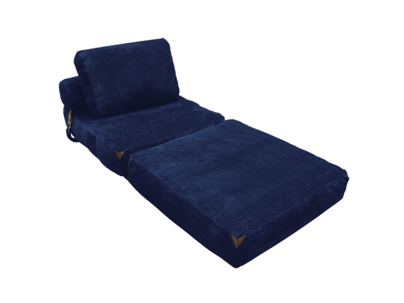  Fauteuil pliant convertible,87x86x40 cm,flanelle,bleue  - Conforama E