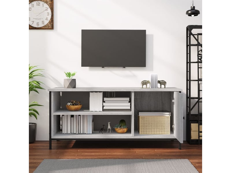  Meuble tv - banc tv - meuble de rangement sonoma gris 100x40x45 cm bois d'ingénierie  - Conforama C