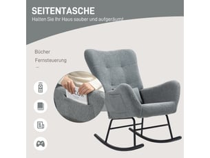 Fauteuil fixe  <strong></strong> Velours gris