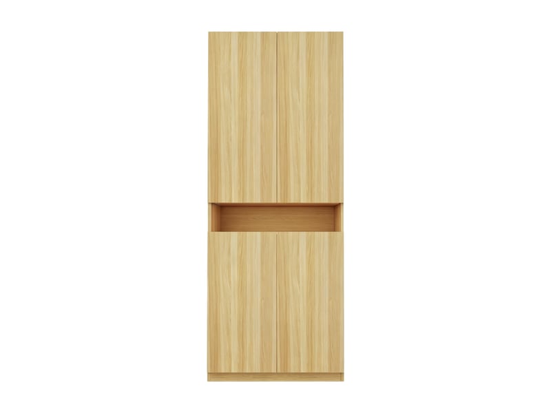  Armoire chambre 2 portes 70x55x180 cm - penderie avec led et compartiments de rangement - bois  - Conforama W