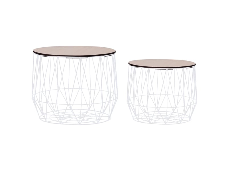  Vidaxl tables basses 2 pcs blanc  - Conforama D
