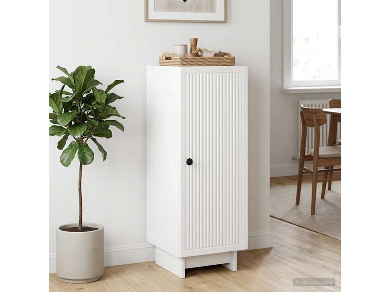  Buffet - bahut - meuble de rangement blanc brillant 33 x 34,5 x 90 cm bois d'ingénierie  - Conforama D