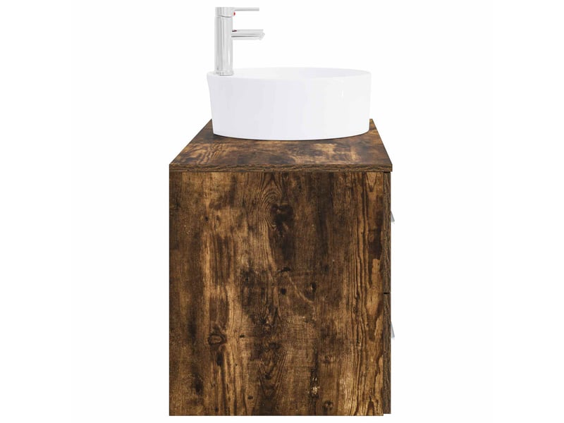 Ensemble de mobilier de salle de bain 2 pc chêne fumé cf64079 - Conforama D