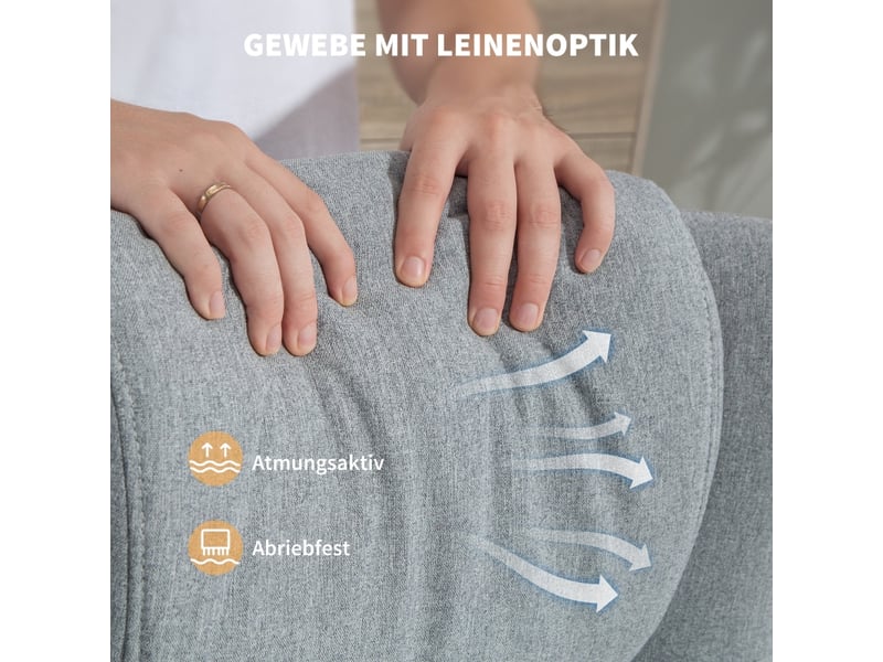  Fauteuil relax pivotant avec repose-pieds, dossier inclinable et tête rembourrée pour salon, en métal gris  - Conforama E