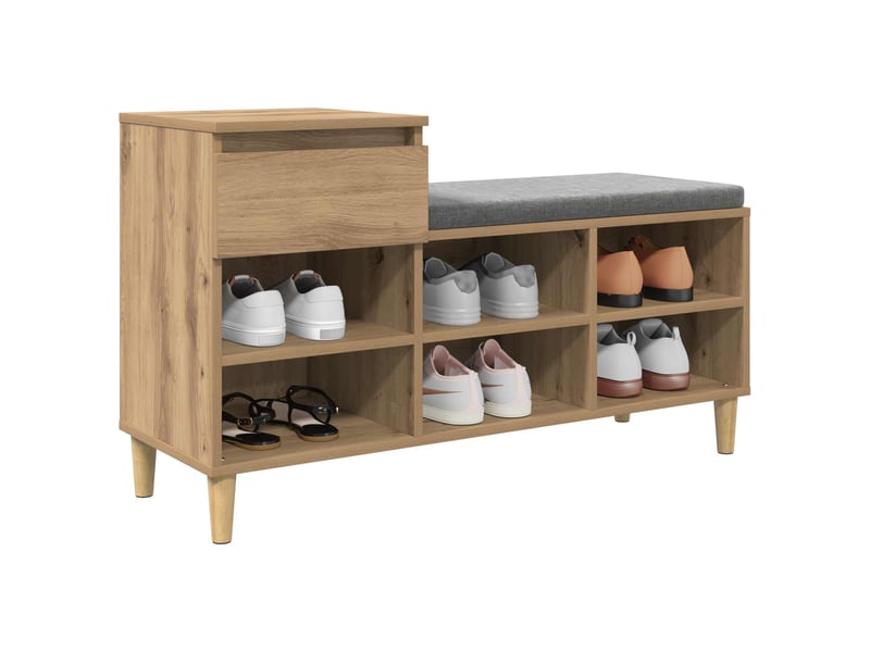 Banc à chaussures, meuble à chaussures 102x36x60 cm bois d'ingénierie shl4398  - Conforama C