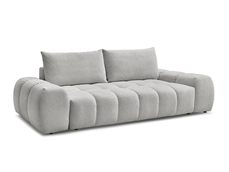 Bobochic canapé droit fixe 3 places everest tissu chiné gris clair EVEREST - Conforama A
