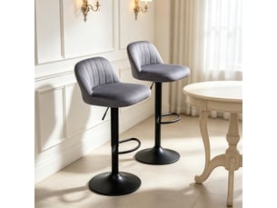 tabouret de bar assise réglable en hauteur  <strong>STILVORA</strong>  - bicolore hauteur d'assise 61 cm vendu Par paire