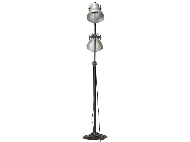  Lampadaire avec 2 abat-jour argenté e27 fonte  - Conforama C