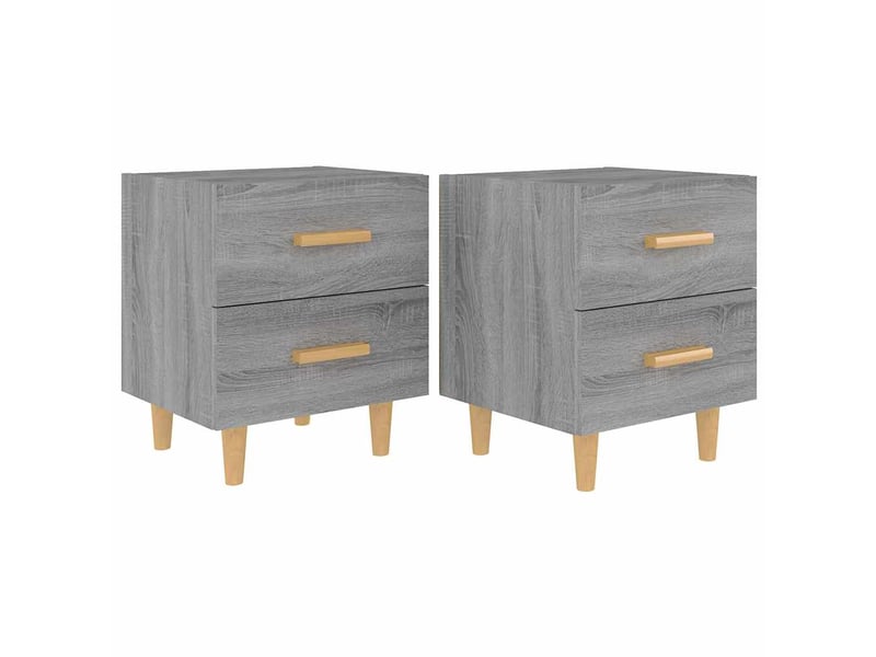  Lot de 2 tables de chevet - cabinet de chevet - table de nuit sonoma gris 40x35x47,5 cm  - Conforama A