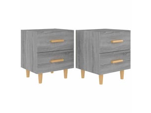 Lot de 2 tables de chevet - cabinet de chevet - table de nuit sonoma gris 40x35x47,5 cm
