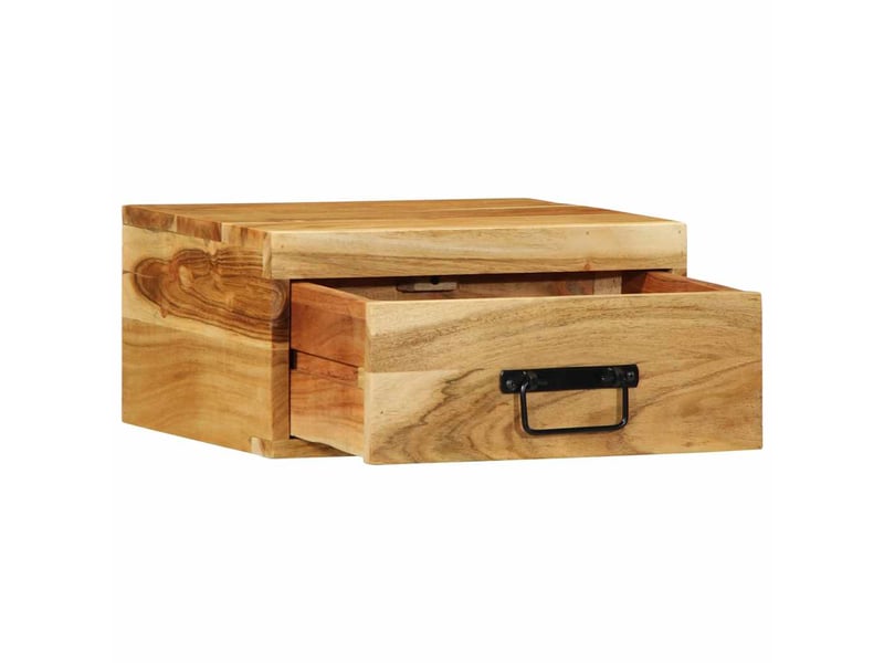  Lot de 2 tables de chevet - cabinet de chevet - table de nuit murales bois massif d'acacia  - Conforama D