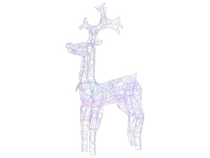 Renne de décoration, éclairage de noël 90 led 60x16x100 cm acrylique cf62046