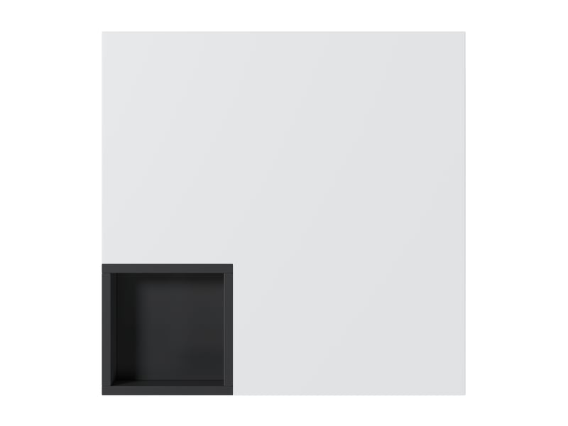  Table basse avec boîte amovible et led pour salon en panneaux de particules 72×72×30 cm blanc noir  - Conforama D