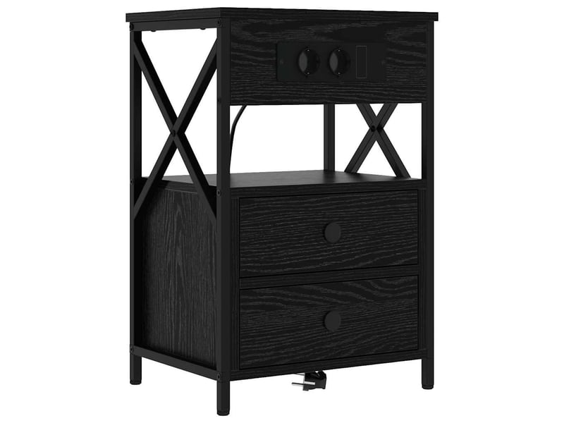  Table de chevet - cabinet de chevet - table de nuit chêne noir 40 x 31 x 60 cm bois d'ingénierie  - Conforama A