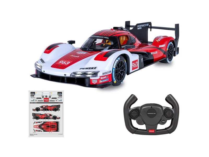 Voiture télécommandée porsche 963 lmdh 1:14 rouge 2,4ghz porte manuelle 402261 - Conforama D