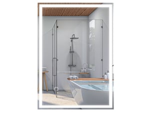 Miroir rectangulaire de salle de bain coloris argenté EVRYAE - 70 cm x 50 cm