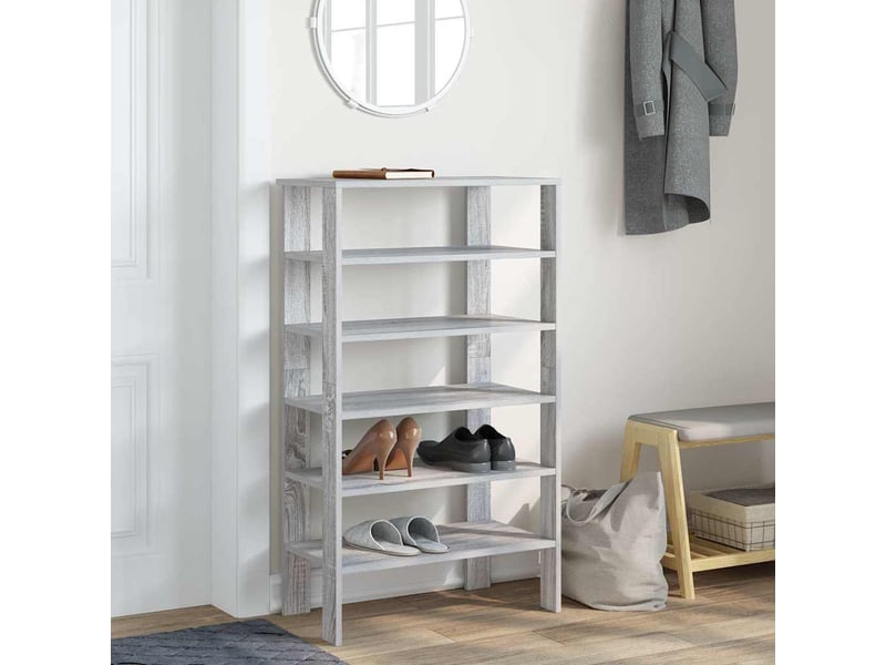  Meuble à chaussures, étagère à chaussures sonoma gris 61x32x105 cm bois ingénierie  - Conforama C