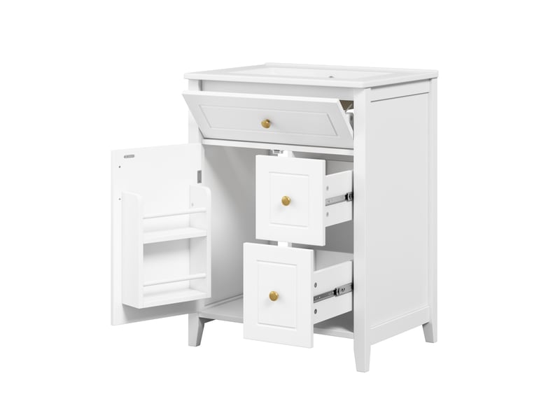  Meuble sous-vasque avec vasque céramique blanc 61 x 47 x 87 cm  - Conforama B