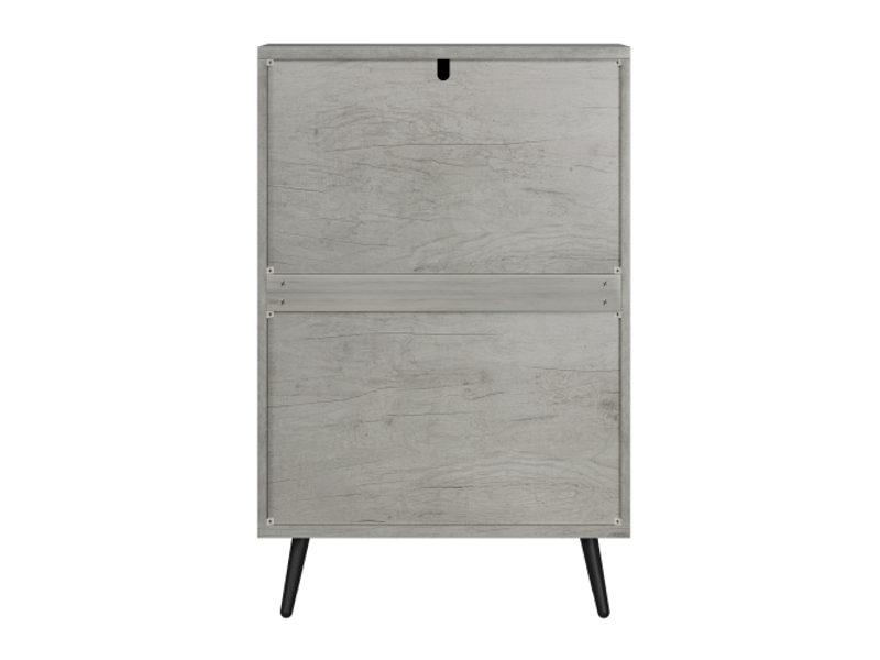  Meuble à chaussures avec 2 portes, pour entrée et couloir, gris  - Conforama D