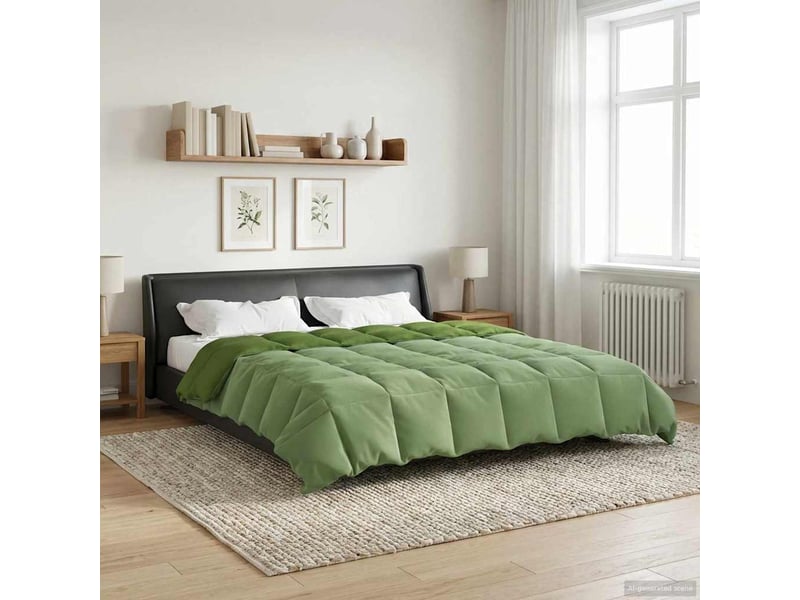 Couette - duvet d'été 220 x 240 cm été microfibre (100% polyester) vert - Conforama B