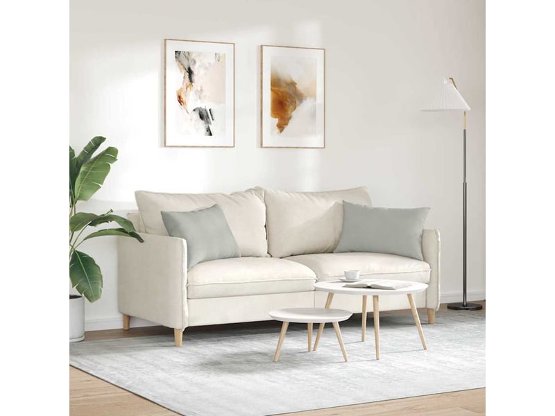  Lot de 2 coussins de canapé, coussins décoratifs tissu gris clair 60 x 40 cm cf58843  - Conforama D