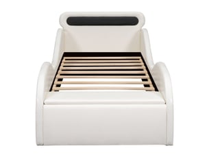 Lit simple 90x200 cm <strong>ZOVIRA</strong>  <strong></strong> coloris blanc