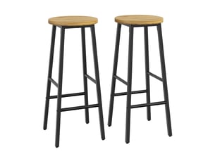 tabouret de bar <strong>STILVORA</strong> - noir hauteur d'assise 70 cm vendu Par paire