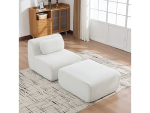 Canapé droit compressé fixe <strong></strong> <strong>Fay Lum</strong> 1 place Tissu ivoire