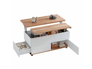 Table basse rectangulaire coloris blanc   - 98 cmx100 cm