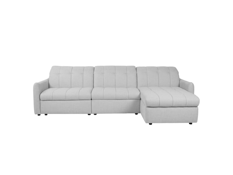  Canapé d'angle convertible roma avec relax électrique en tissu - gris clair ROMA - Conforama A