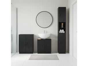 Ensemble de meuble de salle de bain 3 pièces hoorn noir cf63484