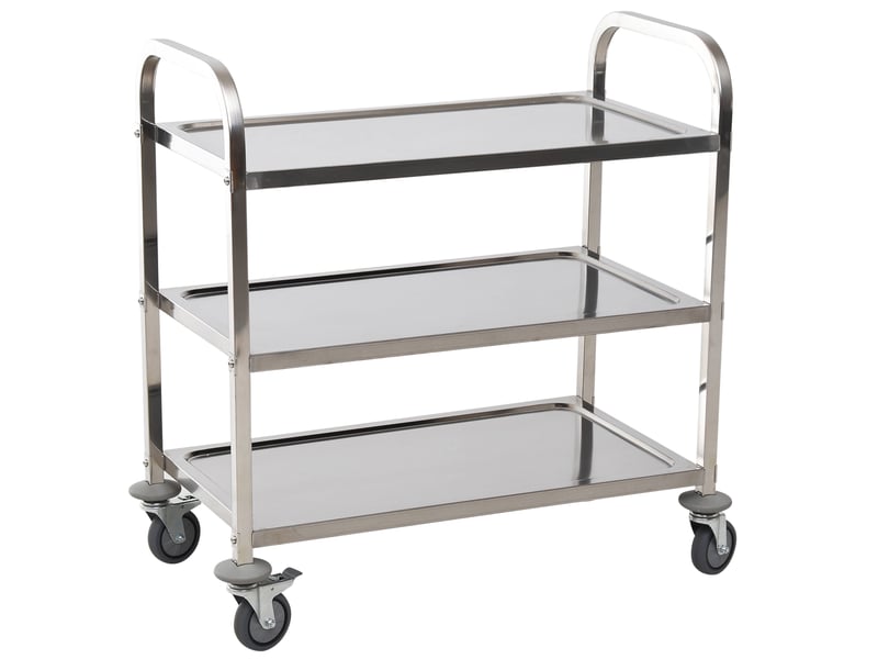  Desserte de cuisine à roulettes 3 étagères en acier inoxydable 90,5 x 50,5 x 88,2 cm  - Conforama B