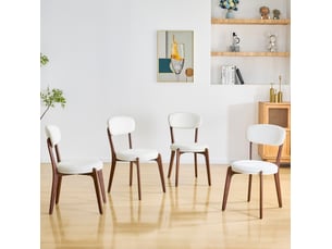 Chaise salle a manger confortable lin blanc structure metal lot de 2 cuisine salon homvra