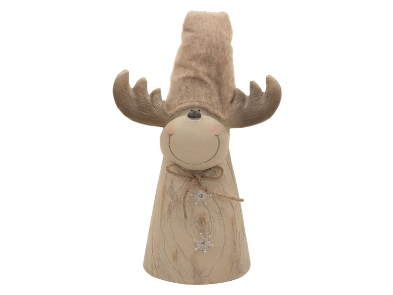 Ecd germany figurine d'élan de noël avec éclairage led, décoration d'intérieur renne avec bonnet, hauteur réglable de 45 cm à 63 cm, fonctionne à piles, statuette décorative en magnésie, marron ECD Germany GmbH - Conforama B