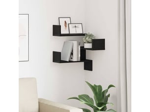 Étagère flottante, étagère suspendue montage mural chêne noir 40 x 40 x 49,5 cm cf42505