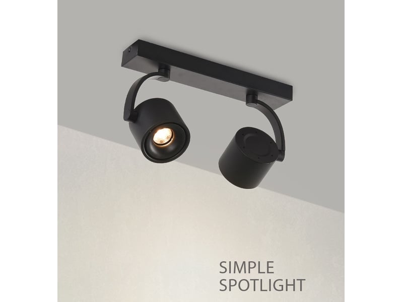  Plafonnier avec 2 spots orientables – noir, 5w, l37 cm  - Conforama D