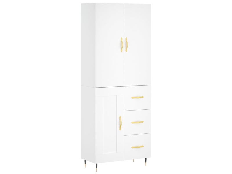  Buffet haut - bahut - meuble de rangement blanc 69,5x34x180 cm bois d'ingénierie  - Conforama A