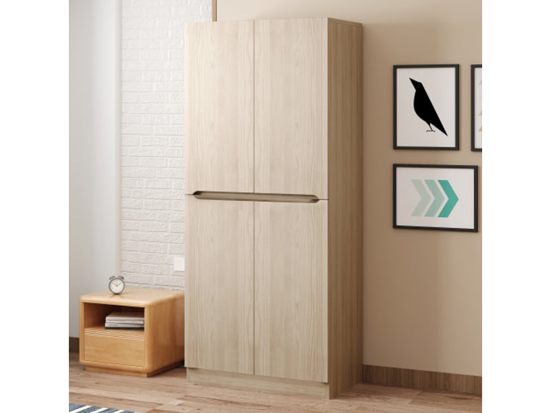  Armoire bois clair 70x40x170 cm - 2 portes, petit rangement intégré  - Conforama B